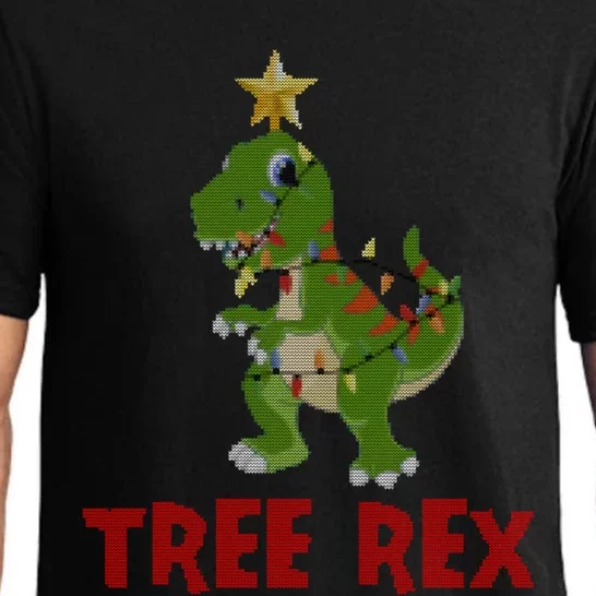 Tree Rex Pyjamas Xmas Lights Christmas Dinosaur Gift Pajama Set