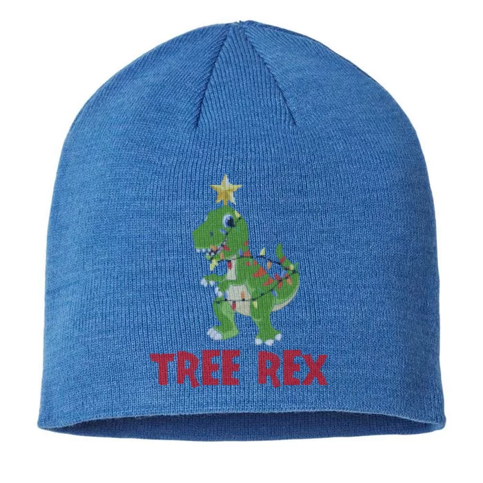 Tree Rex Pyjamas Xmas Lights Christmas Dinosaur Gift 8 1/2in Sustainable Knit Beanie