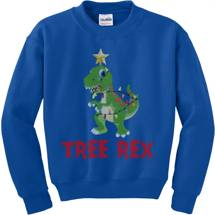 Tree Rex Pyjamas Xmas Lights Christmas Dinosaur Gift Kids Sweatshirt