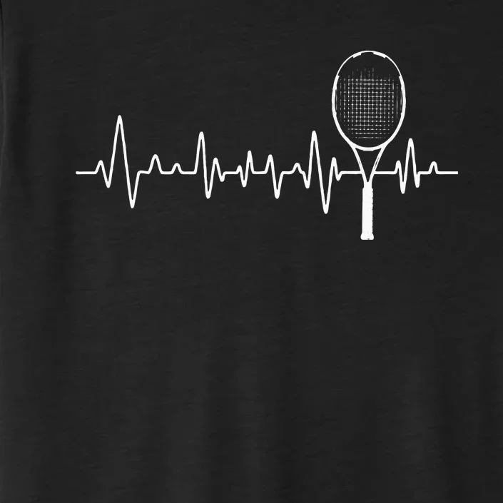 Tennis Racket Pulse Heartbeat EKG Tournament Sports Lover ChromaSoft Performance T-Shirt