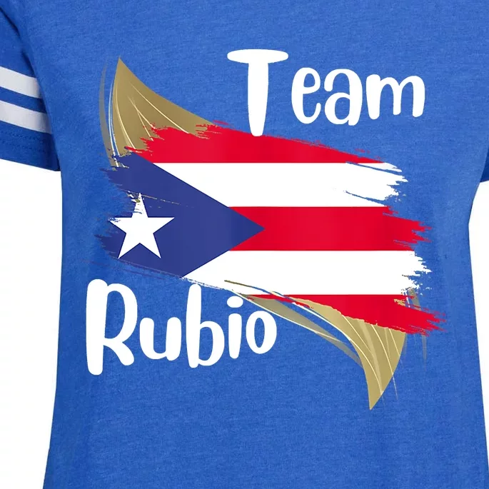 Team Rubio Puerto Rico PR Flag Pride Enza Ladies Jersey Football T-Shirt