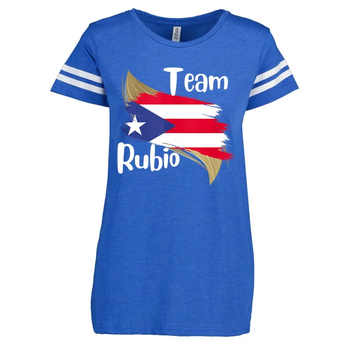 Team Rubio Puerto Rico PR Flag Pride Enza Ladies Jersey Football T-Shirt