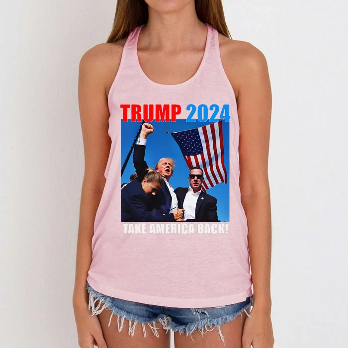 Trump Rally Pray For President Trump God Bless Trump Women's Knotted Racerback Tank