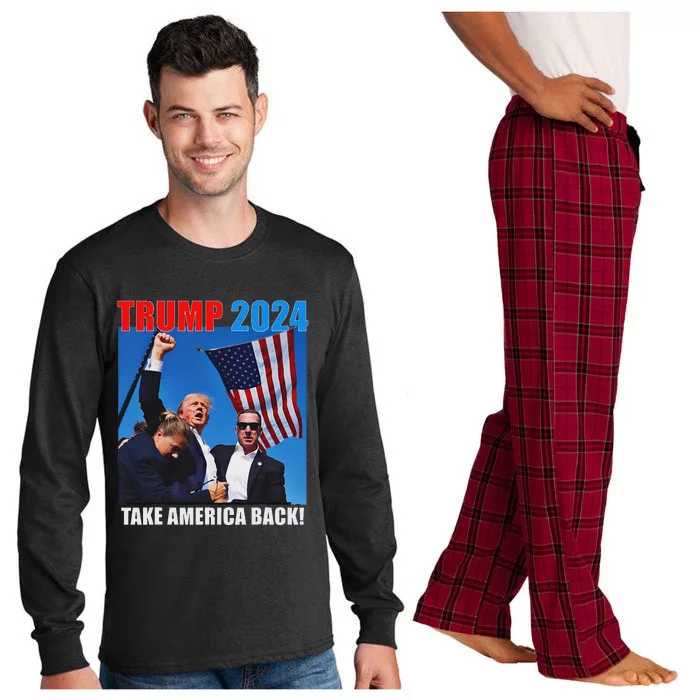 Trump Rally Pray For President Bold Design Long Sleeve Pajama Set