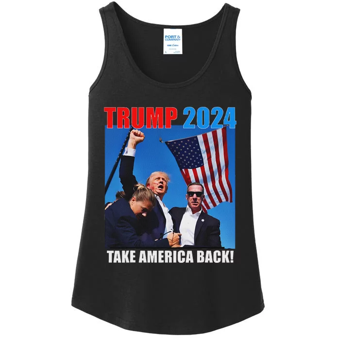 Trump Rally Pray For President Bold Design Ladies Essential Tank