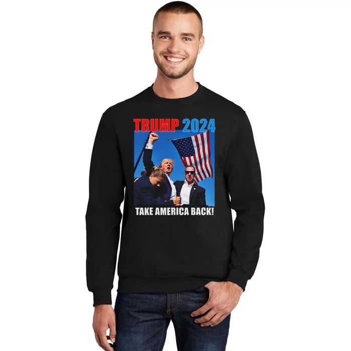 Trump Rally Pray For President Bold Design Tall Sweatshirt