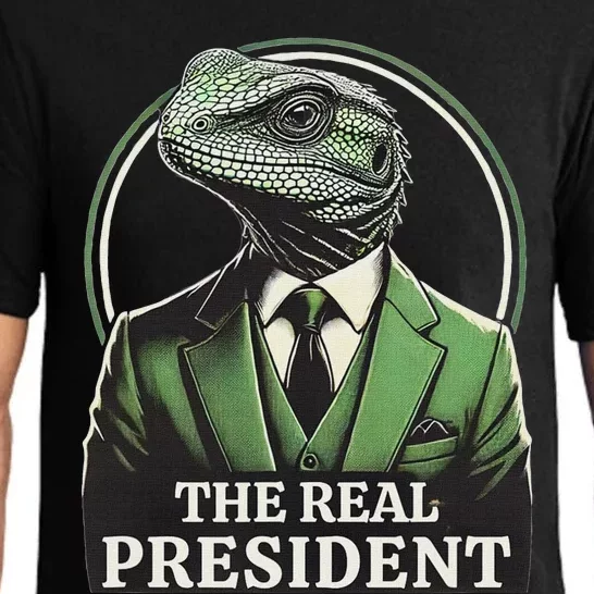 The Real President Political Humor Lizard People Pajama Set