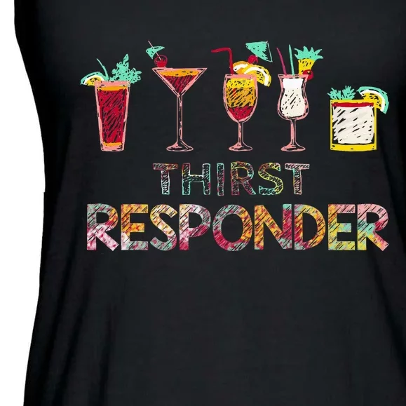 Thirst Response Responder Funny Bartender Mixologists Ladies Essential Flowy Tank