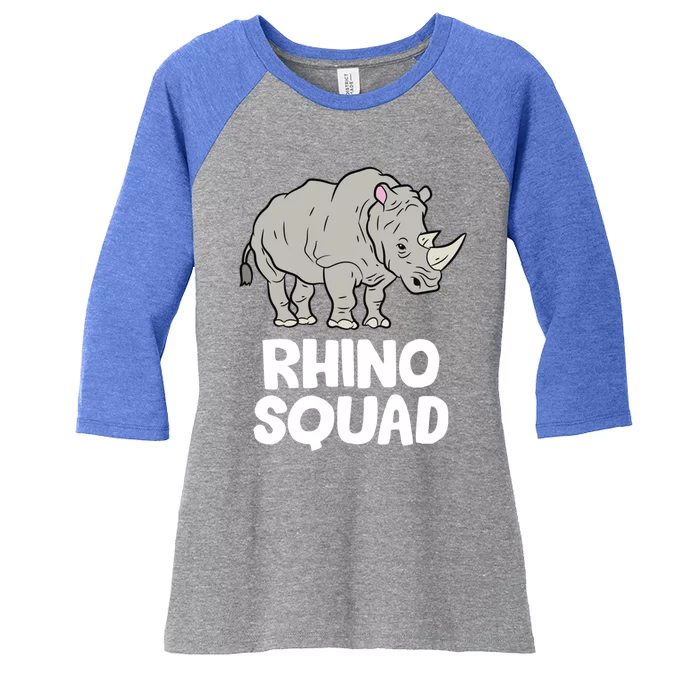 Team Rhino Rhino Squad Love Rhinoceros Gift Women's Tri-Blend 3/4-Sleeve Raglan Shirt