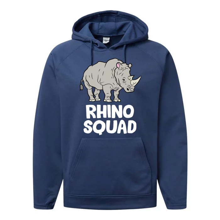 Team Rhino Rhino Squad Love Rhinoceros Gift Performance Fleece Hoodie