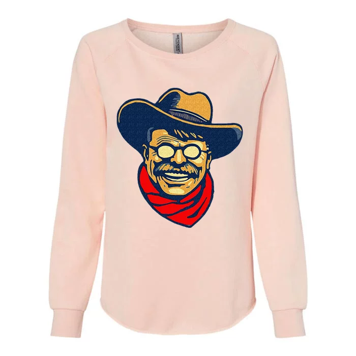 Teddy Roosevelt Rough Rider American National Parks Retro Womens California Wash Sweatshirt