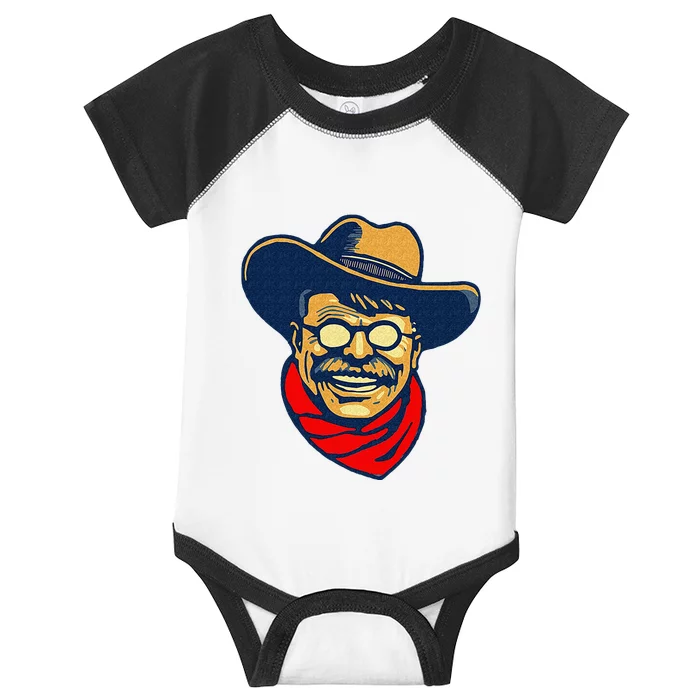 Teddy Roosevelt Rough Rider American National Parks Retro Infant Baby Jersey Bodysuit