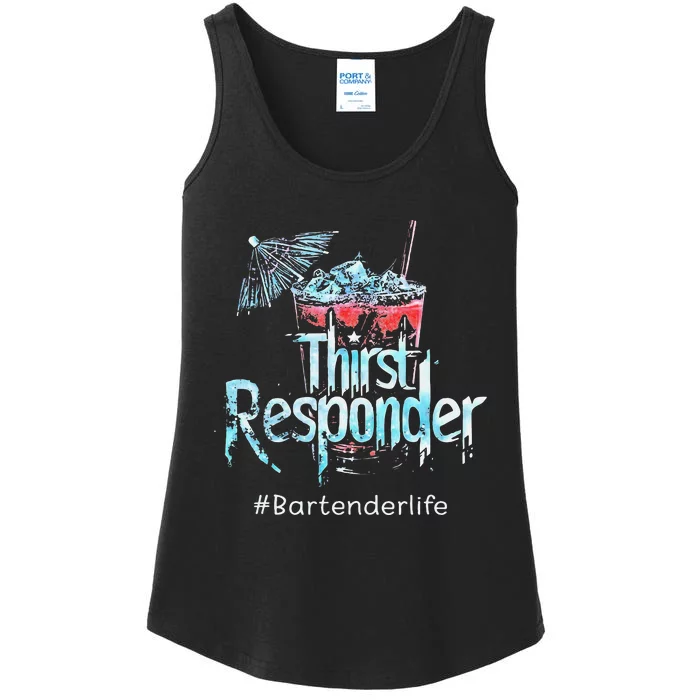 Thirst Response Responder Bartender Mixologists Ladies Essential Tank