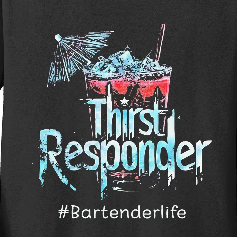 Thirst Response Responder Bartender Mixologists Kids Long Sleeve Shirt