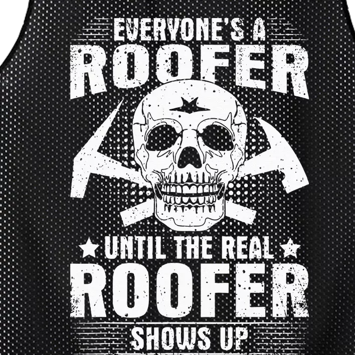 The Real Roofer Shows Up Funny Roofing Mesh Reversible Basketball Jersey Tank