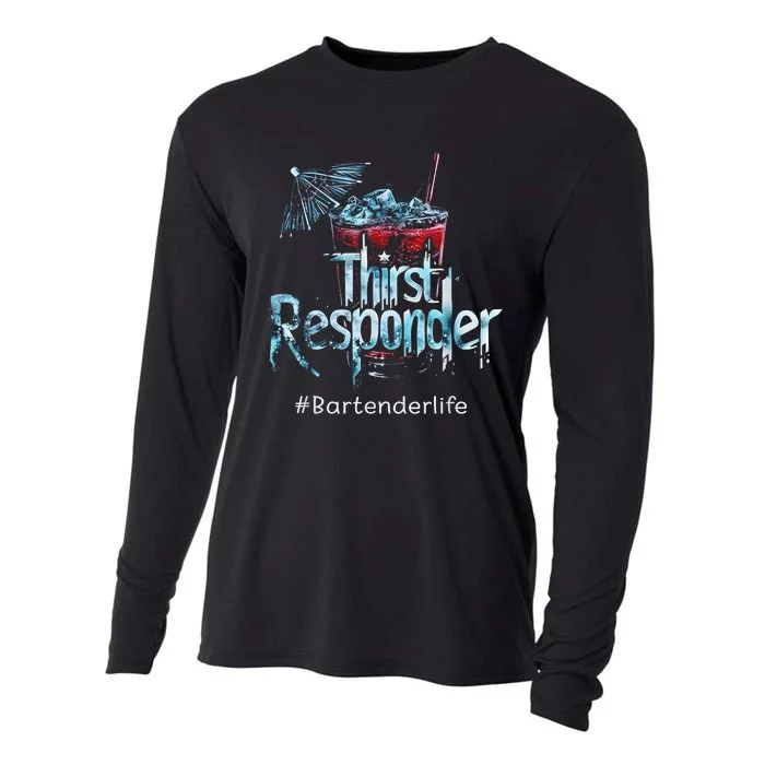 Thirst Response Responder Funny Bartender Mixologists Cooling Performance Long Sleeve Crew