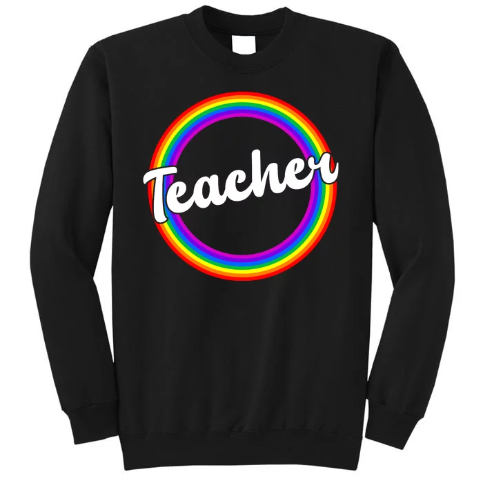 Teacher Rainbow Retro Gift For Teacher Sweatshirt