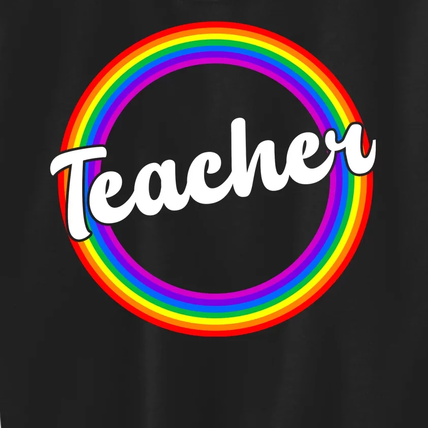 Teacher Rainbow Retro Gift For Teacher Kids Sweatshirt