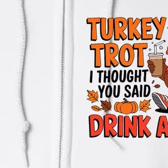 Thanksgiving Run Race Footrace Turkey Trot 2024 Full Zip Hoodie