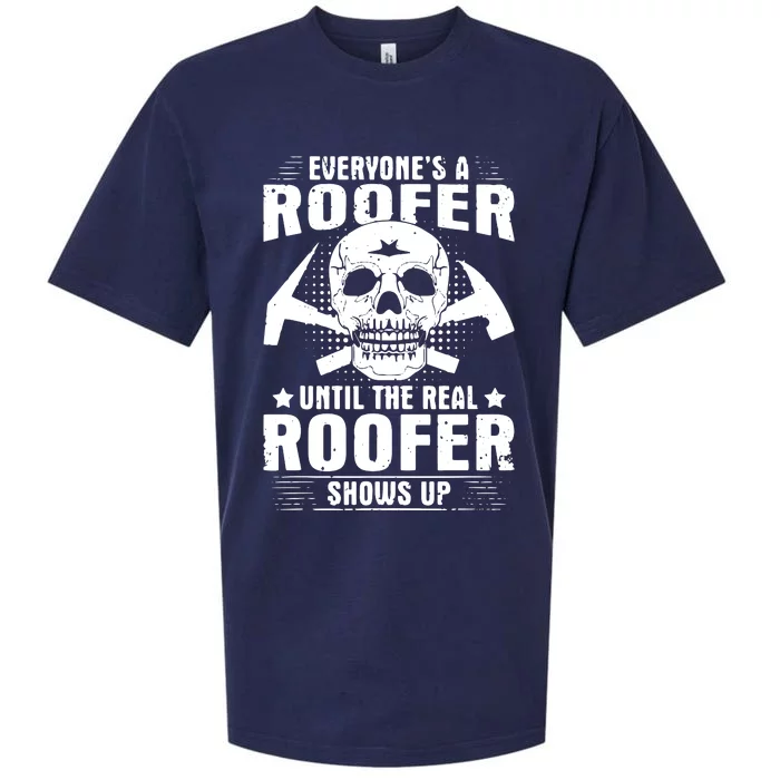 The Real Roofer Shows Up Funny Roofing For Men MM Sueded Cloud Jersey T-Shirt