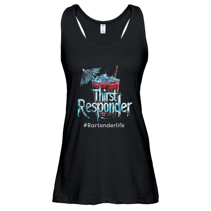 Thirst Response Responder Funny Bartender Mixologists Ladies Essential Flowy Tank