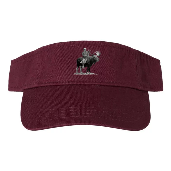 Teddy Roosevelt Riding A Bull Moose Valucap Bio-Washed Visor