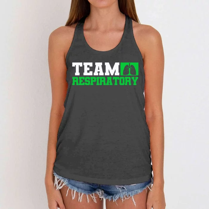 Team Respiratory Respirotary Therapist Women's Knotted Racerback Tank