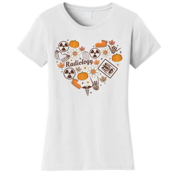 Thanksgiving Radiology Rad Tech Fall Autumn Xray Tech Ct Mrt Women's T-Shirt