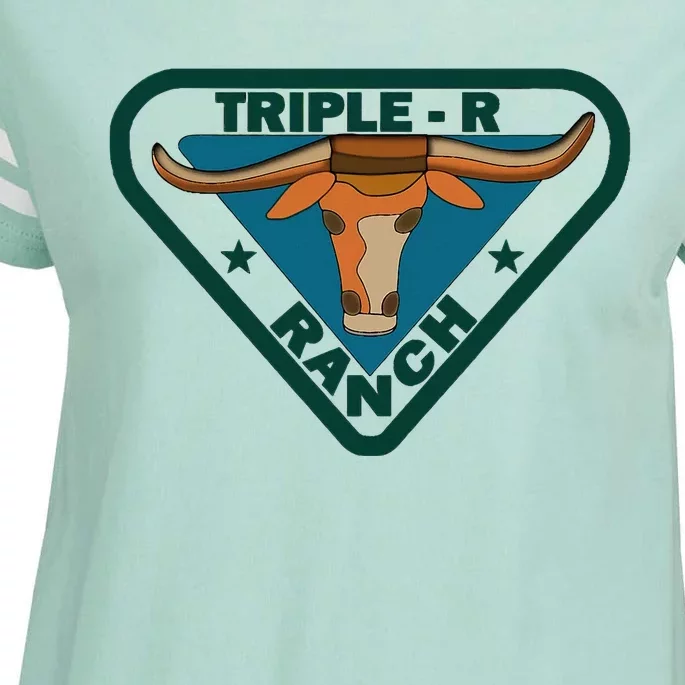 Triple R Ranch Western Cowboy Cowgirl Enza Ladies Jersey Football T-Shirt