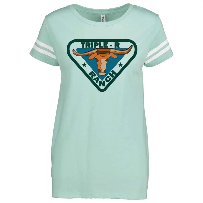 Triple R Ranch Western Cowboy Cowgirl Enza Ladies Jersey Football T-Shirt