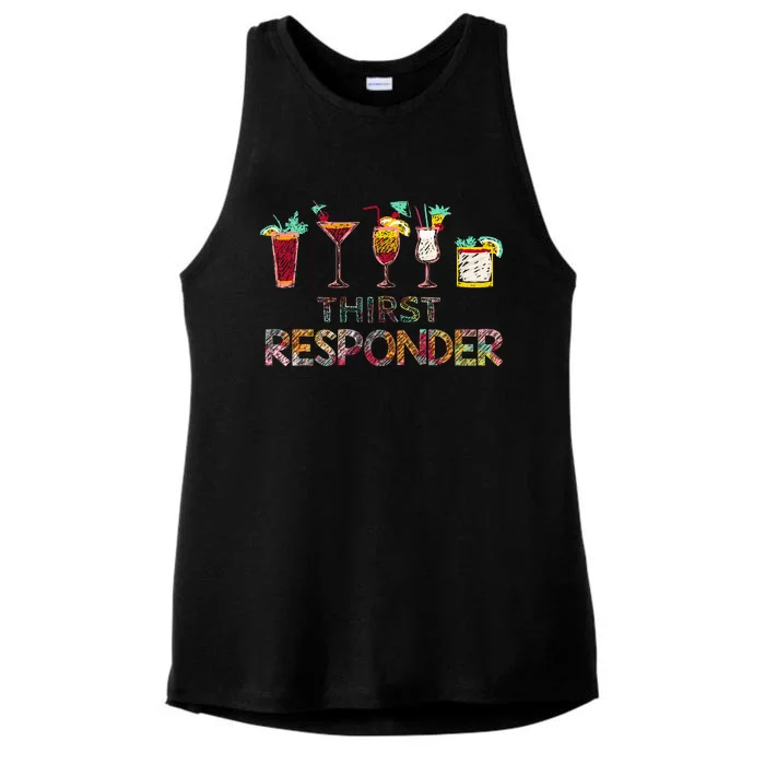 Thirst Response Responder Funny Bartender Mixologists Ladies Tri-Blend Wicking Tank