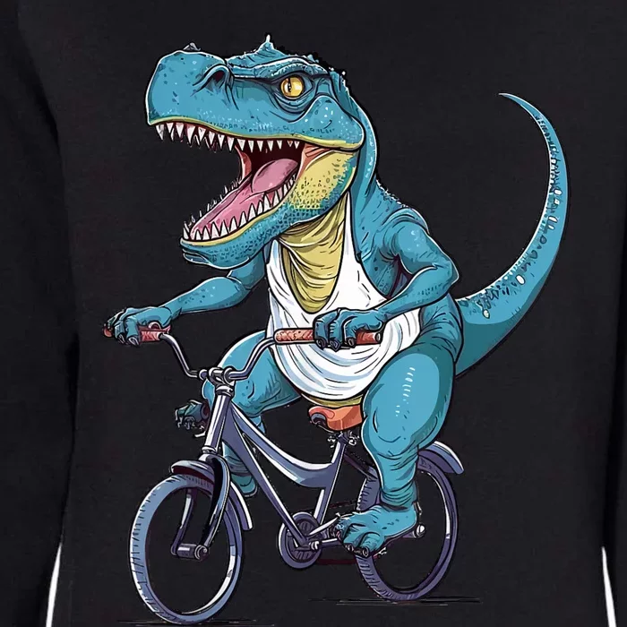 T Rex Riding Bike Funny Bicycle Rider Cycling Dinosaur Womens California Wash Sweatshirt