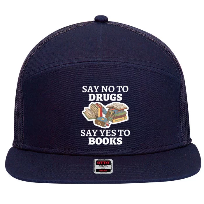 Teachers Red Ribbon Week Say No To Drugs Say Yes To Books 7 Panel Mesh Trucker Snapback Hat