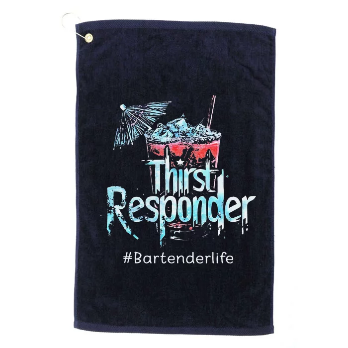 Thirst Response Responder Funny Bartender Mixologists Platinum Collection Golf Towel