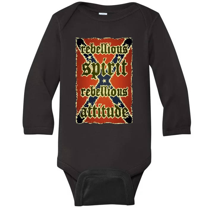 Texas Rebellious Spirit Attitude Baby Long Sleeve Bodysuit