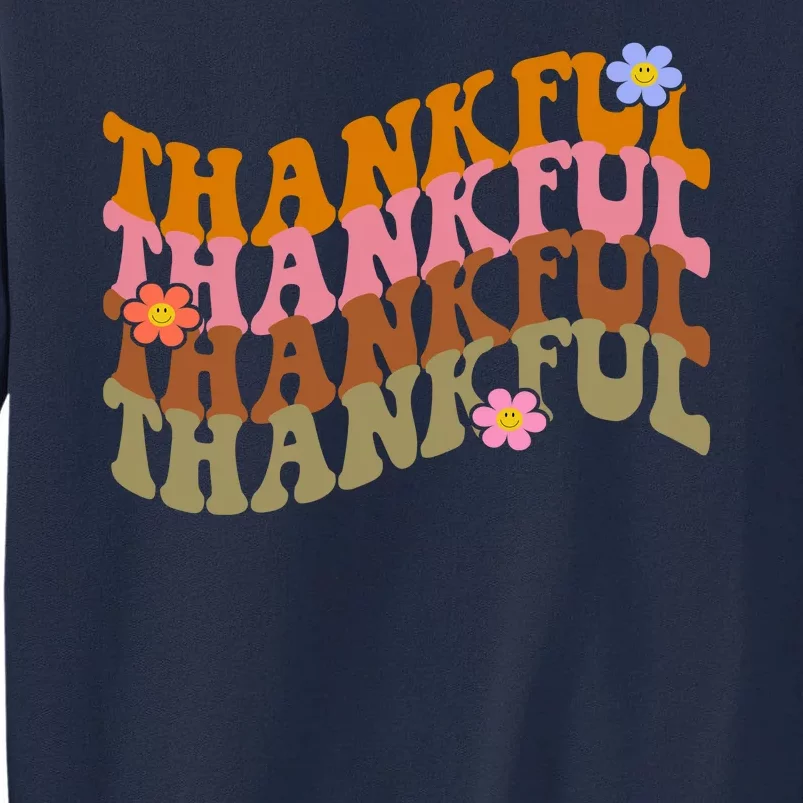 Thankful Retro Sunflower Cute Gift Tall Sweatshirt