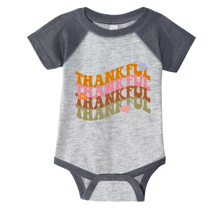 Thankful Retro Sunflower Cute Gift Infant Baby Jersey Bodysuit