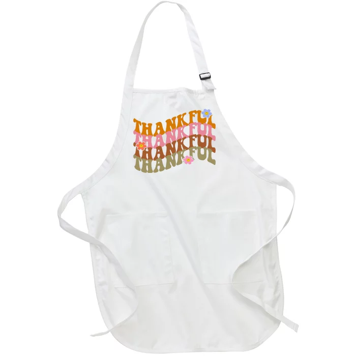 Thankful Retro Sunflower Cute Gift Full-Length Apron With Pocket