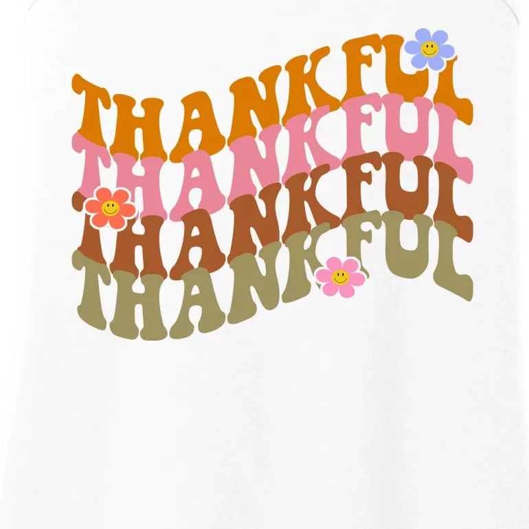 Thankful Retro Sunflower Cute Gift Ladies Essential Tank