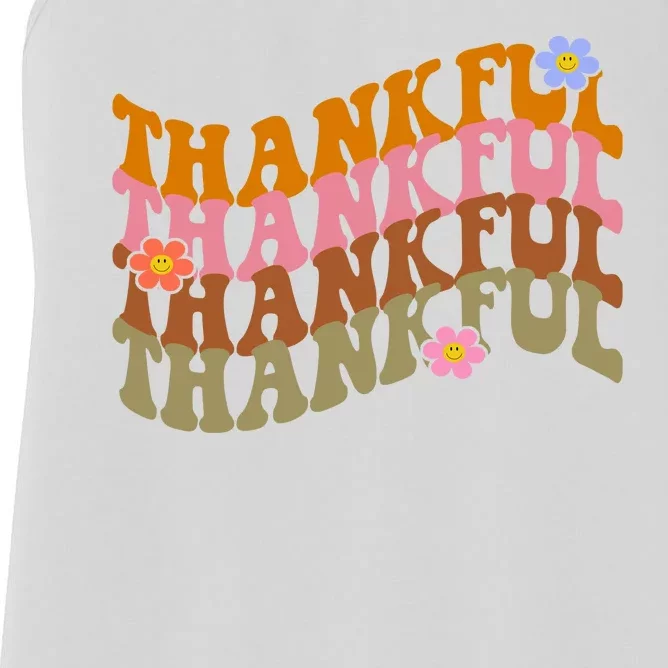 Thankful Retro Sunflower Cute Gift Women's Racerback Tank