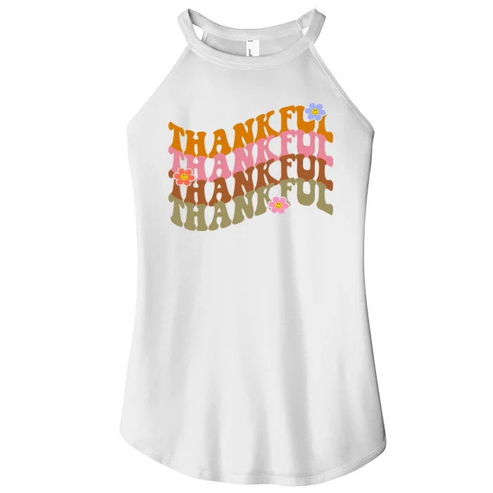 Thankful Retro Sunflower Cute Gift Women’s Perfect Tri Rocker Tank