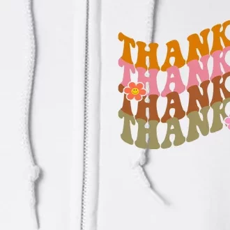 Thankful Retro Sunflower Cute Gift Full Zip Hoodie