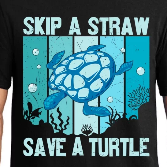 Turtle Rescue Skip A Straw Save A Turtle Gift Pajama Set