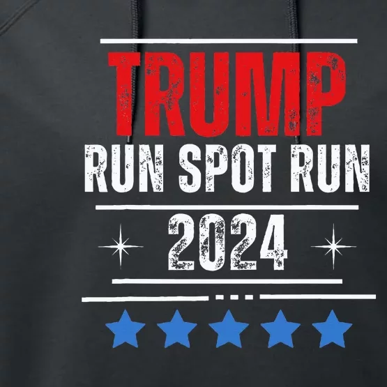 Trump Run Spot Run 2024 Elections Performance Fleece Hoodie