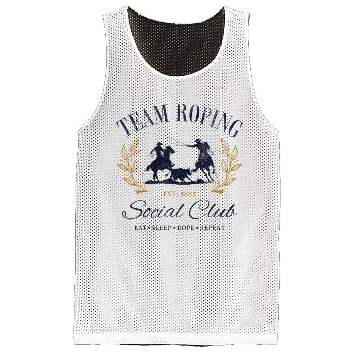 Team Roping Social Club Eat Sleep Rope Texas Rodeo Mesh Reversible Basketball Jersey Tank