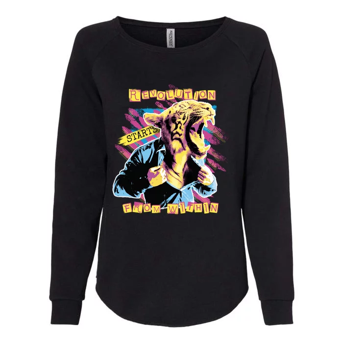 The Revolution Starts From Within Roaring Tiger Man Womens California Wash Sweatshirt