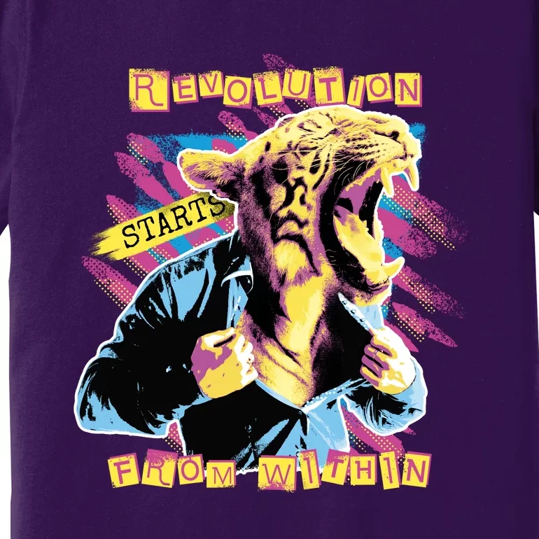 The Revolution Starts From Within Roaring Tiger Man Premium T-Shirt