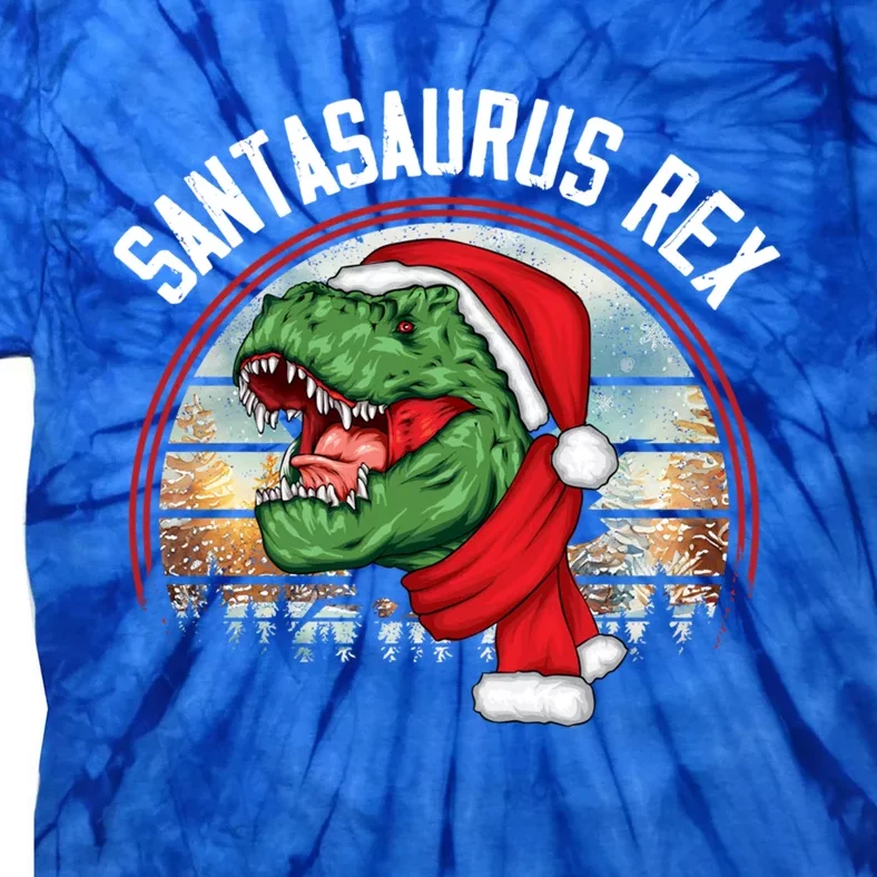 Tree Rex Santasaurus Trex Dino Merry Christmas Dinosaur Gift Tie-Dye T-Shirt