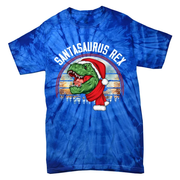 Tree Rex Santasaurus Trex Dino Merry Christmas Dinosaur Gift Tie-Dye T-Shirt