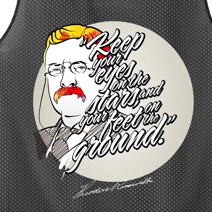 Theodore Roosevelt Sayings With Portrait Mesh Reversible Basketball Jersey Tank